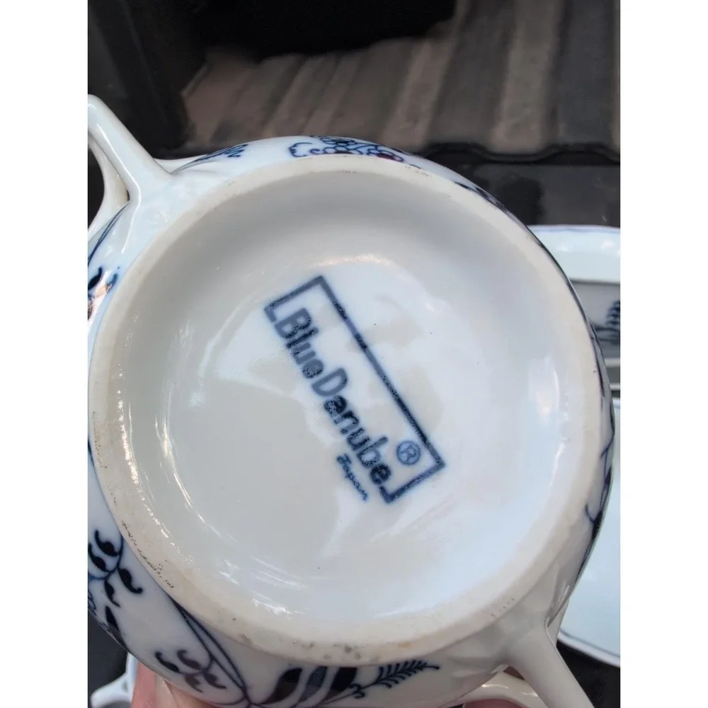 Lot Of 9 Vintage Blue Danube Cream Soup Bowls 5